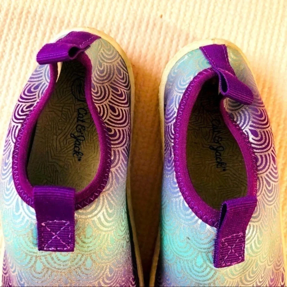 Kids' Grover Slip-On Water Shoes - Cat & Jack Mermaid Teal & Purple- Size 13